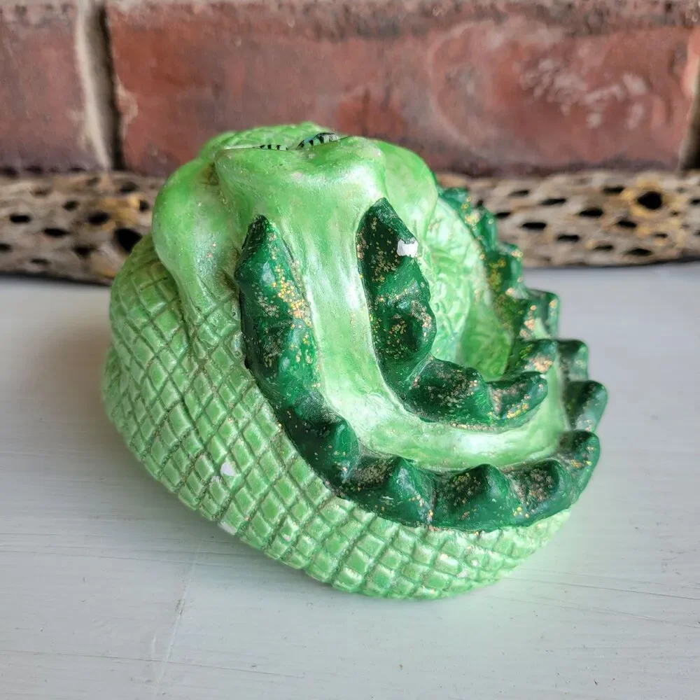 Unique Glitter Alligator Vintage Chalkware Figurine